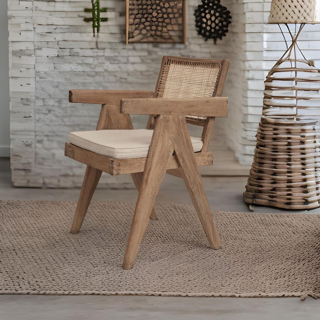 Achelois Teak & Rattan Dining Chair Natural 